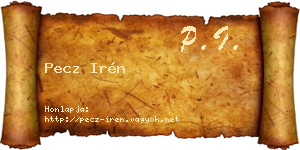 Pecz Irén névjegykártya